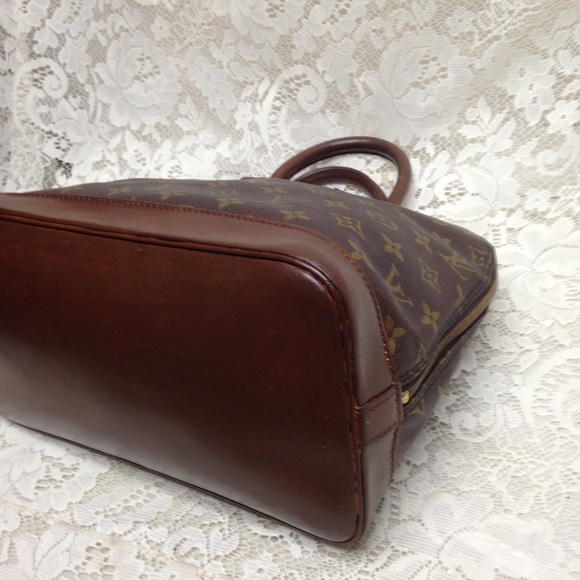 Louis Vuitton Alma Handbag w/ Dk Brown Leather Tri - Picture 8 of 15